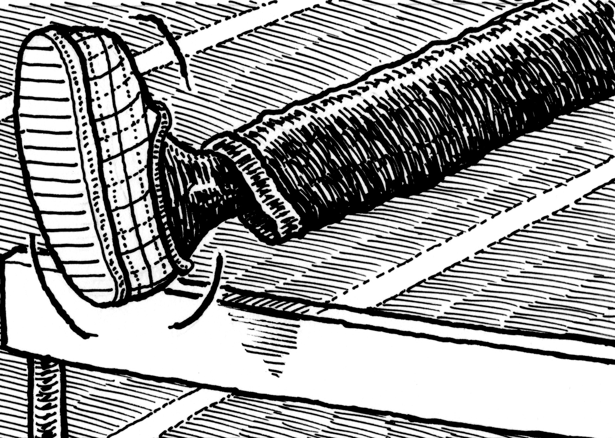 Cartoon image of foot slipping on carpet