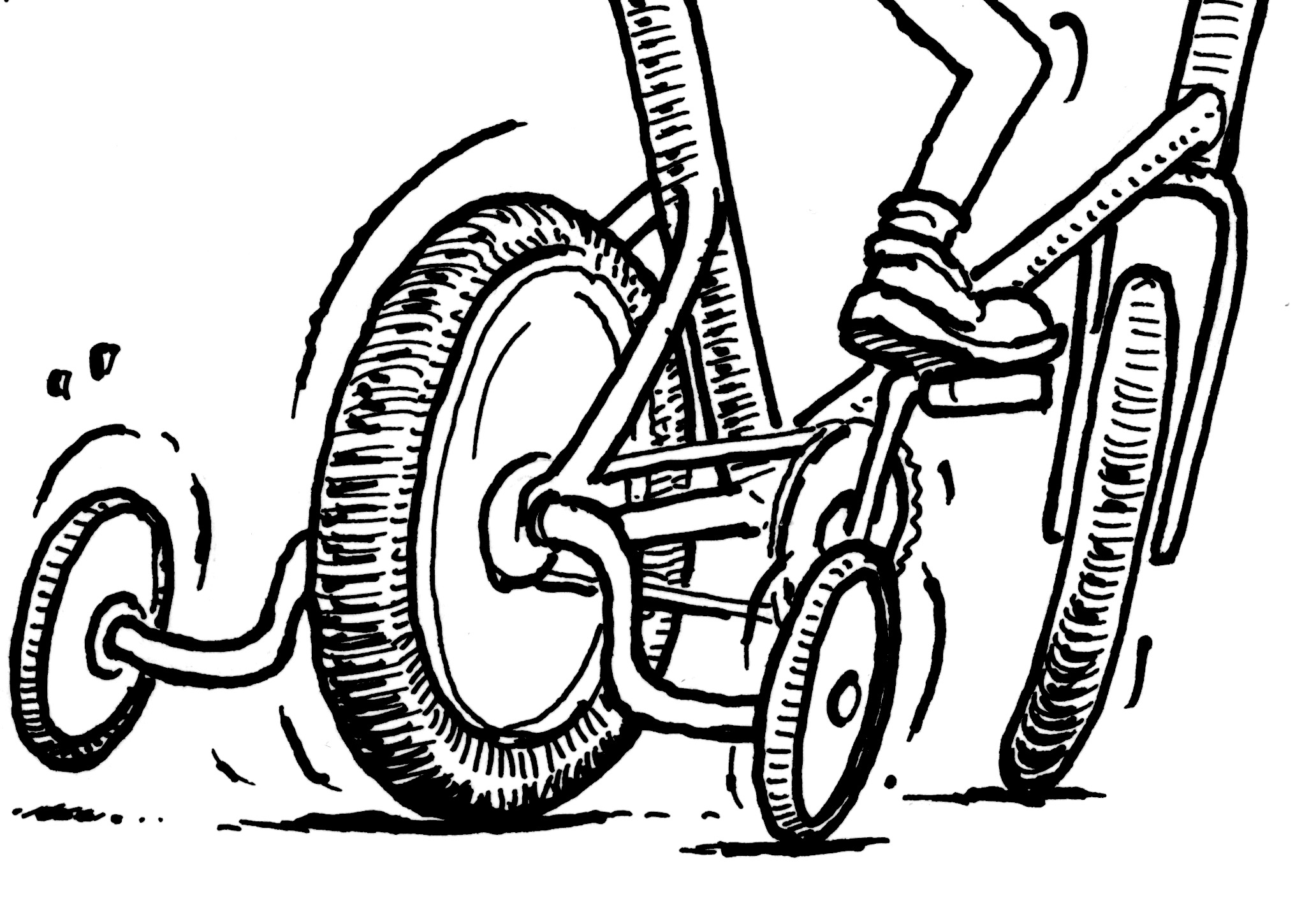 Cartoon image of bike with stabilisers