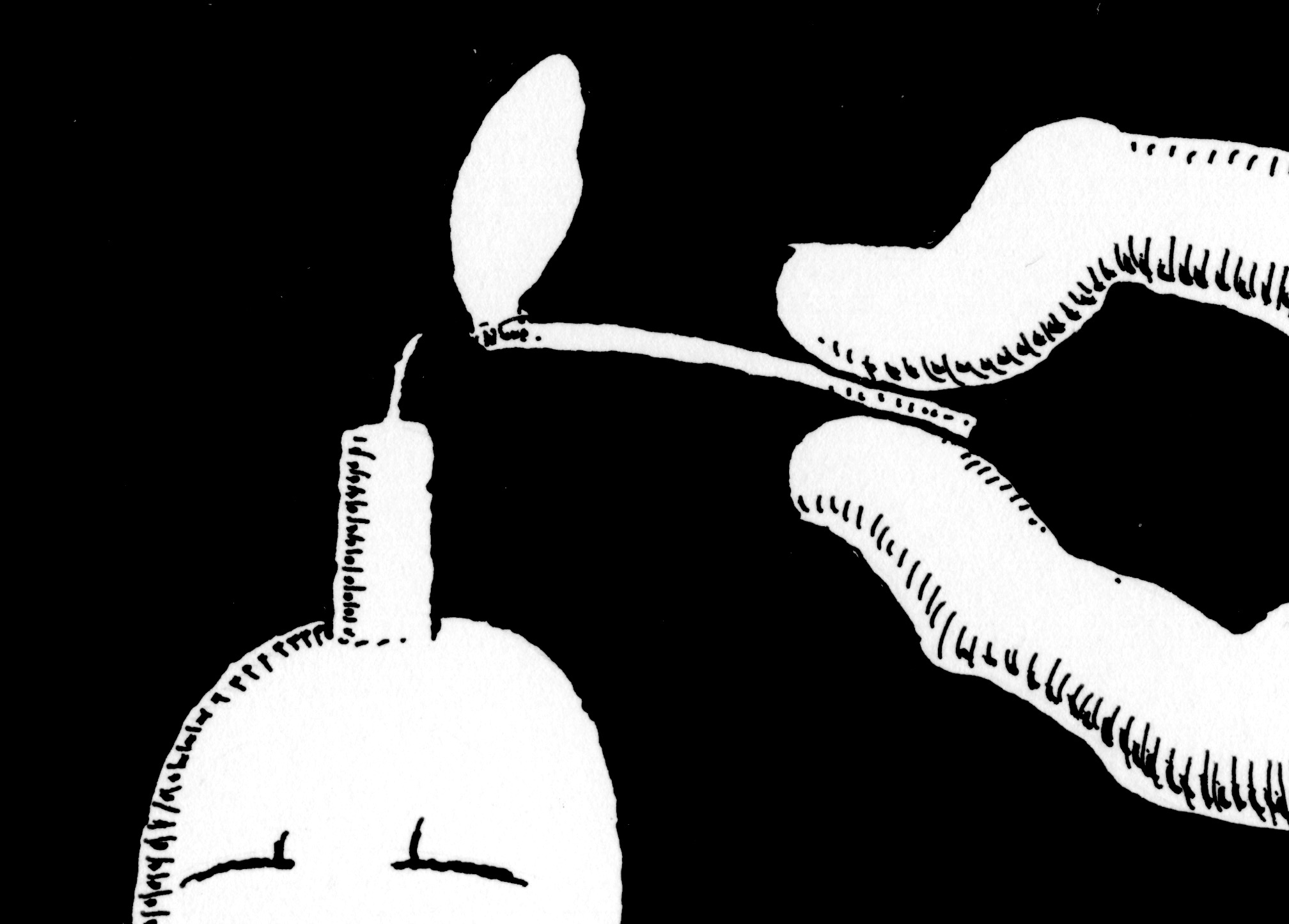 Cartoon image of candle on head being lit by a match