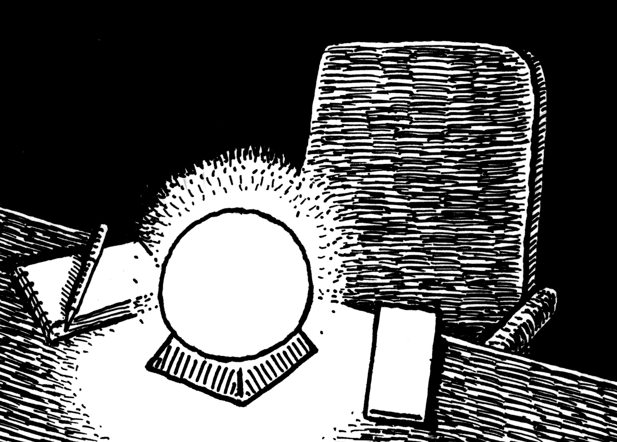 Cartoon image of glowing crystal ball