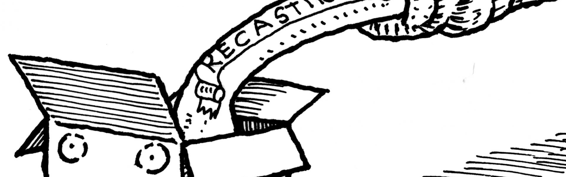 Cartoon image of hand picking something out of a box labelled content