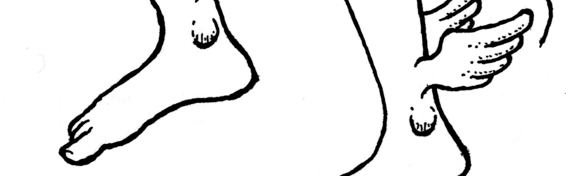 Cartoon image of wings on ankles