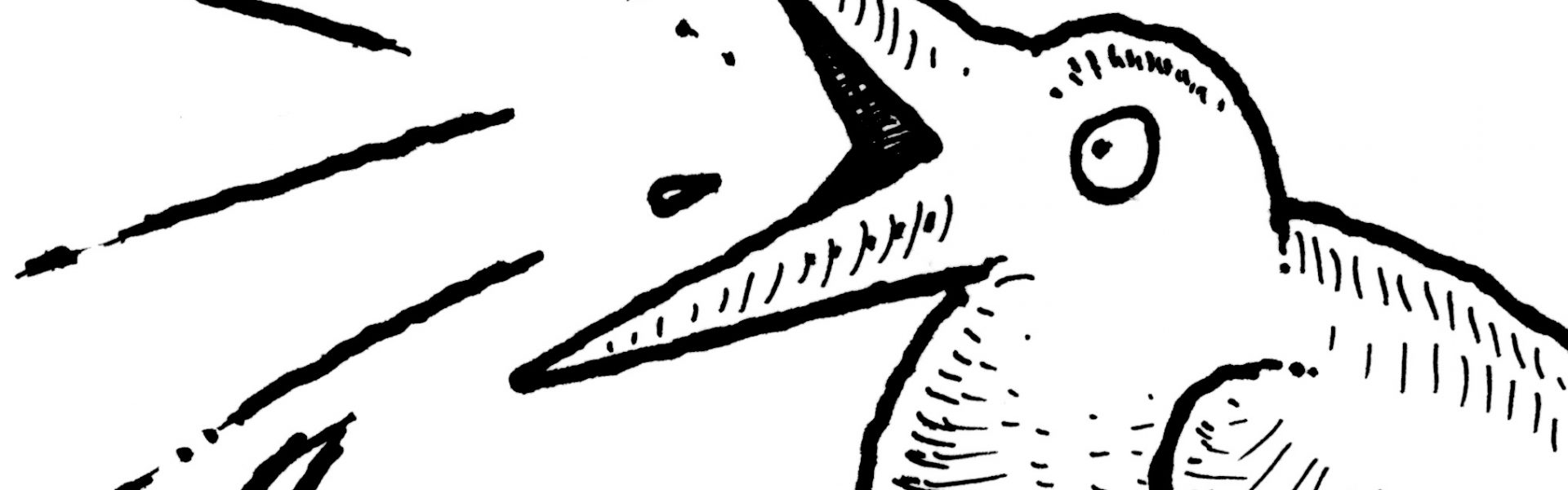 Cartoon image of a bird singing